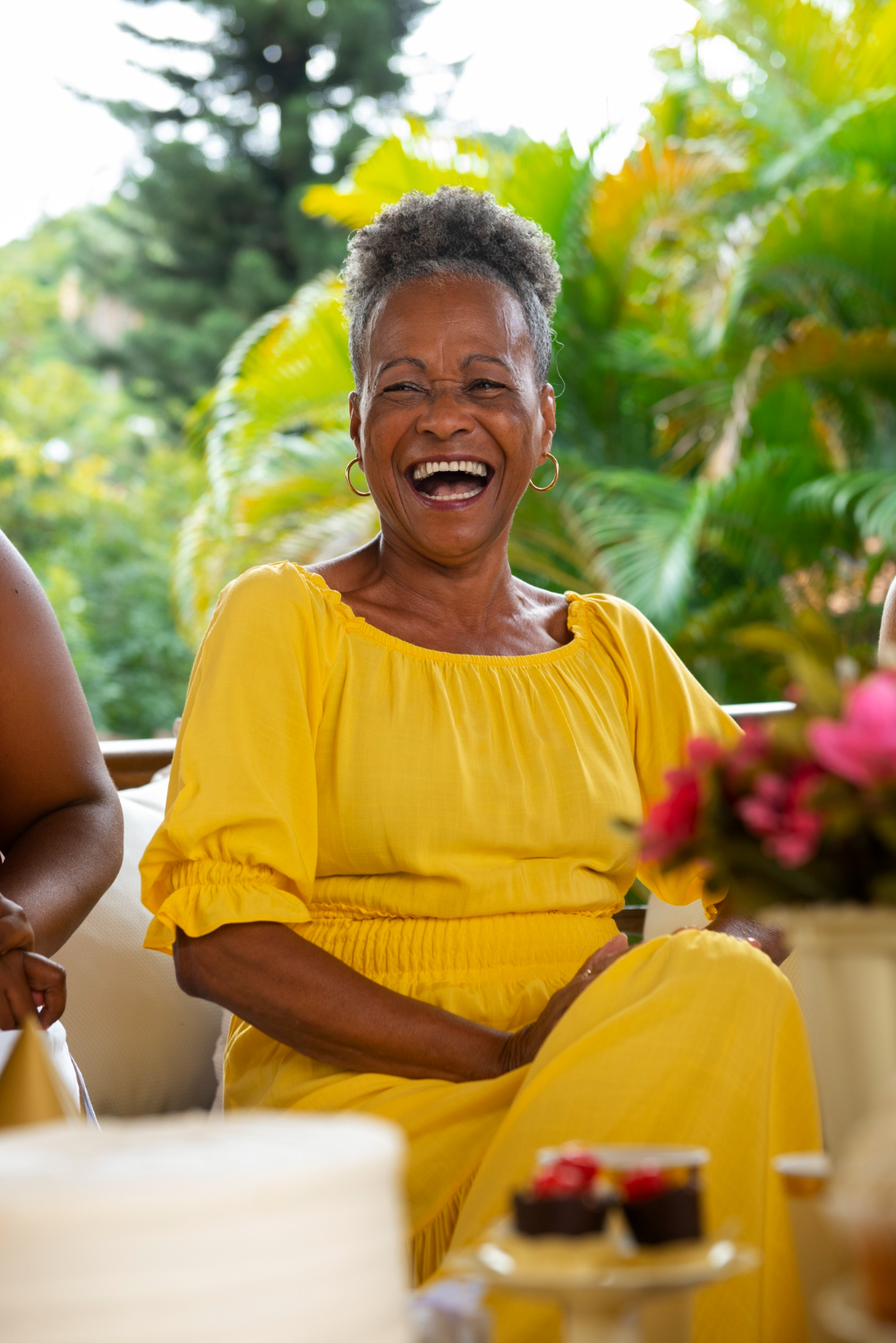 Happy senior client